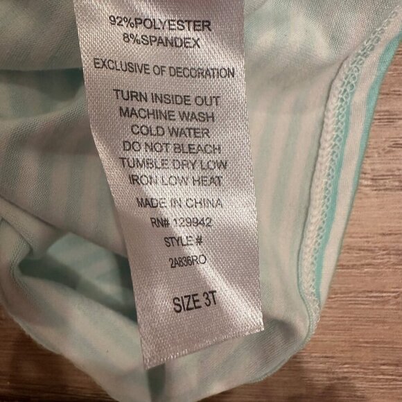 BTWEEN GIRLS 3T BUNNY RABBIT SHIRT SUPER SOFT BLUE AND WHITE - Picture 4 of 5